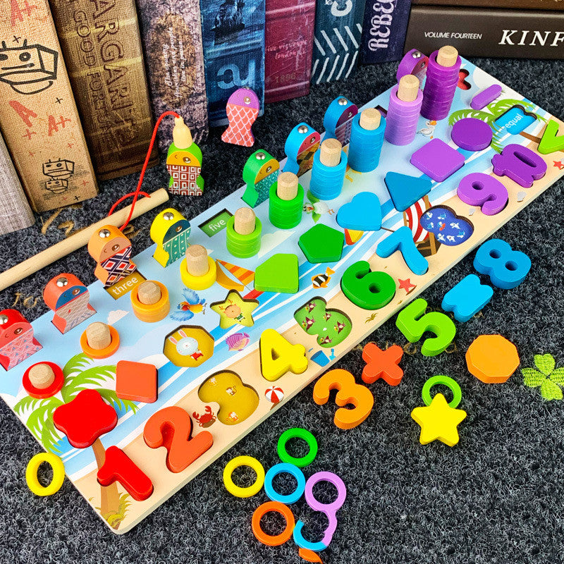 3D Magnetic Shape Sorting Number Matching Puzzle Counting Montessori Fishing Toys - Greater Toys