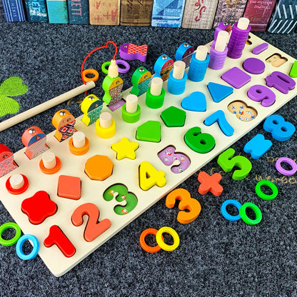 3D Magnetic Shape Sorting Number Matching Puzzle Counting Montessori Fishing Toys - Greater Toys